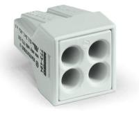 773-494 Соединитель PUSH WIRE для распределительных коробок; для одно- и многожильных проводников; для применений Ex; макс. 2,5 мм2; 4-проводн.; светло-серый корпус; светло-серая крышка; макс. рабочая темп. окр. среды 60 °C