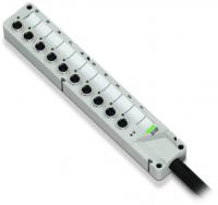 757-443/000-002 Коробка для подключения датчиков / исполнительных устройств М8; 4-канальные; 3-пол.; Соединительный кабель 2 м