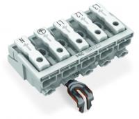 294-4215 Соединитель для светильников; нажимная кнопка, внешняя; с защелкивающимся заземляющим контактом; L3-L2-L1-PE-N; 5-пол.; Стор. свет.: для одножильных проводников; Инст. стор.: для всех типов проводников; макс. 2,5 мм2; Темп. окруж. среды: макс. 85