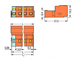 731-636 1-проводная вилка; 2,5 мм2; Шаг контактов 7,62 мм; 6-пол.
