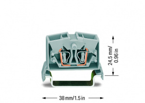 264-731 4-проводные миниатюрные проходные клеммы; 2,5 мм2; с возможностью тестирования; центральная маркировка; для DIN-рейки 35 x 15 и 35 x 7,5; CAGE CLAMP