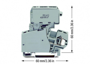 281-613 2-проводные клеммы с предохранителем; с поворотным патроном предохранителя; без индикации перегорания предохранителя; для DIN-рейки 35 x 15 и 35 x 7,5; 4 mm2; CAGE CLAMP