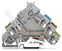 280-576 3-проводные клеммы для подключения исполнительных устройств; с заземляющим контактом; с цветн. отверст. для ввода проводников; 2,5 мм2; CAGE CLAMP