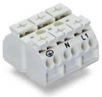 862-9603 ПОД ЗАПРОС  4-проводная клеммная колодка с монтажными штифтами; 3-пол.; PE/N/L222 2221; с заземляющим контактом; для винта и гайки 2 3 мм; 4 mm2