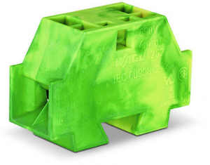 262-357 4-проводные клеммы; без кнопок; с защелкивающейся монтажной ножкой; для толщины пластины 0,6 - 1,2 мм; Крепежное отверстие 3,5 мм 2; 4 mm2; CAGE CLAMP