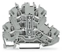 2002-2214/1000-492 Компонентная клемма; двухуровн.; с 2 диодами 1N4007; Левый анод; для DIN-рейки 35 x 15 и 35 x 7,5; 2,5 мм2; Push-in CAGE CLAMP