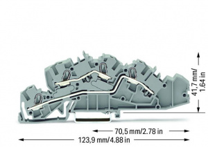 2005-7642 Многоуровневые клеммы для монтажа; 3; L/L; Push-in CAGE CLAMP