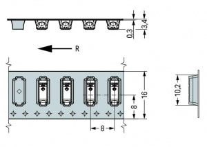2059-301/998-403 Клемма для поверхностного монтажа на печатных платах; 0,5 мм2; Шаг контактов 3 мм; 1-пол.; PUSH WIRE; упаковка в ленте на бобине