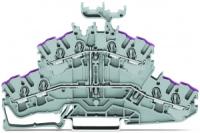 2002-2438 4-проводниковые двухуровневые клеммы; 8-проводные проходные клеммы; L:; с нанесением маркировки; внутреннее объединение; ввод проводника с фиолетовой маркировкой; для DIN-рейки 35 x 15 и 35 x 7,5; 2,5 мм2; Push-in CAGE CLAMP