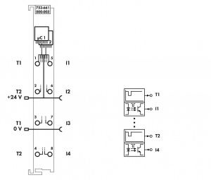 753-661/000-003 Отказоустойчивый 4-канальный дискретный вход; тока; PROFIsafe V2.0 iPar