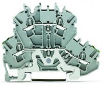 2002-2227 Двухуровневые клеммы; Клеммы с заземлением проводника / проходные клеммы; PE/L; без нанесения маркировки; подходят для исполнений Ex e II; для DIN-рейки 35 x 15 и 35 x 7,5; 2,5 мм2; Push-in CAGE CLAMP