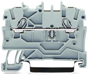2000-1201 2-проводные проходные клеммы; 1 мм2; подходят для исполнений Ex e II; боковая и центральная маркировка; для DIN-рейки 35 x 15 и 35 x 7,5; Push-in CAGE CLAMP