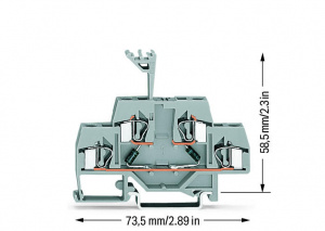 281-636/281-487 Компонентная клемма; двухуровн.; с 2 диодами 1N4007; Нижний анод; для DIN-рейки 35 x 15 и 35 x 7,5; 4 mm2; CAGE CLAMP