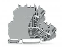 2002-2201/099-000 Двухуровневые клеммы; Проходные / проходные клеммы; с торцевой пластиной; L/L; без нанесения маркировки; для DIN-рейки 35 x 15 и 35 x 7,5; 2,5 мм2; Push-in CAGE CLAMP