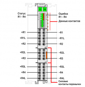 750-450 4 аналоговых входа; Измерение сопротивления; регулируемые