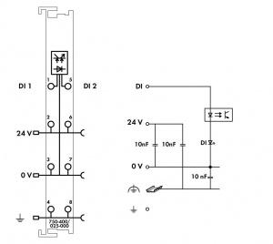 750-400/025-000 2-канальный дискретный вход; тока; 3 мс; Внешняя температура