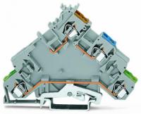 280-574 4-проводные клеммы питания датчика; с заземляющим контактом; с цветн. отверст. для ввода проводников; 2,5 мм2; CAGE CLAMP