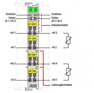 750-464/020-000 4 аналоговых входа; для датчиков сопротивления NTC; регулируемые