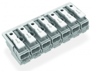 294-4007 Соединитель для светильников; нажимная кнопка, внешняя; без заземляющего контакта; Стор. свет.: для одножильных проводников; Инст. стор.: для всех типов проводников; макс. 2,5 мм2; Темп. окруж. среды: макс. 85 °C (T85)