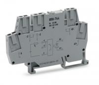 859-744 Модуль оптопары; Диапазон выходного напряжения: 10 - 53 В пост.тока; Предельный длительный ток: 4 А; 2-проводное подключение; Ширина модуля: 6 мм