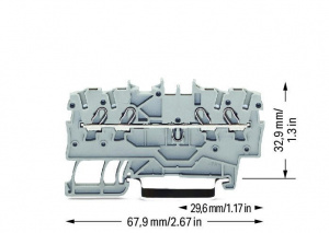 2000-1401 4-проводные проходные клеммы; 1 мм2; подходят для исполнений Ex e II; боковая и центральная маркировка; для DIN-рейки 35 x 15 и 35 x 7,5; Push-in CAGE CLAMP