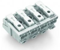 294-4004 Соединитель для светильников; нажимная кнопка, внешняя; без заземляющего контакта; 4-пол.; Стор. свет.: для одножильных проводников; Инст. стор.: для всех типов проводников; макс. 2,5 мм2; Темп. окруж. среды: макс. 85 °C (T85)