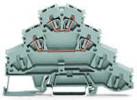 281-531 Четырехуровневые монтируемые на рейку клеммы; Монтируемые на рейку клеммы для подключения электродвигателей; L1 - L2; для DIN-рейки 35 x 15 и 35 x 7,5; 4 mm2; CAGE CLAMP