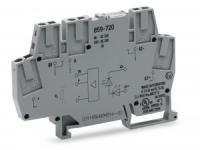 859-720 Модуль оптопары; Номинальное входное напряжение: 24 В пост.тока; Диапазон выходного напряжения: 0 - 24 В пост.тока; Предельный длительный ток: 3 А; Ширина модуля: 6 мм