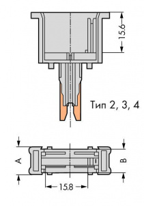 280-803 Пустой корпус вилки; шириной 10 мм; Тип 4; 2-пол.
