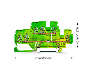 870-537 3-проводные двухуровневые клеммы; внутреннее объединение; для DIN-рейки 35 x 15 и 35 x 7,5; 2,5 мм2; CAGE CLAMP