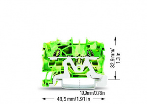 2002-1207 2-проводные клеммы с заземлением; 2,5 мм2; подходят для исполнений Ex e II; боковая и центральная маркировка; для DIN-рейки 35 x 15 и 35 x 7,5; Push-in CAGE CLAMP