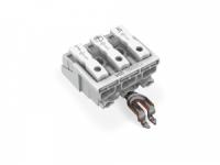 294-5323 Соединитель для светильников; нажимная кнопка, внешняя; с защелкивающимся заземляющим контактом углового исполнения; 3-пол.; Стор. свет.: для одножильных проводников; Инст. стор.: для всех типов проводников; макс. 2,5 мм2; Темп. окруж. среды: мак