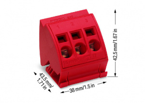 812-113 Клемма шины; для шин (10 x 3) мм; 3-пол.; без кнопок; 4 mm2; CAGE CLAMP