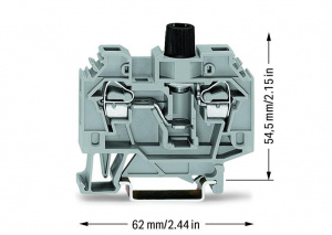 282-126 2-проводные клеммы с предохранителем; без индикации перегорания предохранителя; для DIN-рейки 35 x 15 и 35 x 7,5; 3; CAGE CLAMP