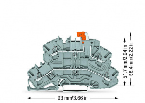 2002-2671 Двухуровневые клеммы с размыкателем; с поворотным ножевым размыкателем; L/L; для DIN-рейки 35 x 15 и 35 x 7,5; 2,5 мм2; Push-in CAGE CLAMP