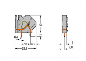 745-808 EINZELKLEMME RM 5MM HELLGRüN