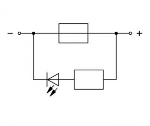 2002-1981/1000-413 2-проводные клеммы с предохранителем; для автом. плоских мини-предохранителей; с возможностью тестирования; со светодиодной индикацией перегорания предохранителя; 24 В; для DIN-рейки 35 x 15 и 35 x 7,5; 2,5 мм2; Push-in CAGE CLAMP