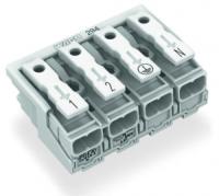 294-4014 Соединитель для светильников; нажимная кнопка, внешняя; без заземляющего контакта; 4-пол.; Стор. свет.: для одножильных проводников; Инст. стор.: для всех типов проводников; макс. 2,5 мм2; Темп. окруж. среды: макс. 85 °C (T85)