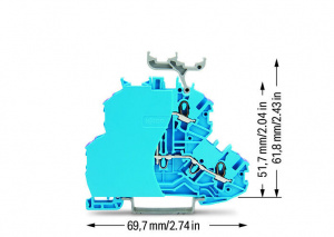 2000-2239/099-000 Двухуровневые клеммы; 4-проводные проходные клеммы; с торцевой пластиной; N'; с нанесением маркировки; подходят для исполнений Ex i; внутреннее объединение; ввод проводника с фиолетовой маркировкой; для DIN-рейки 35 x 15 и 35 x 7,5; 1 мм