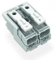 294-4072 Соединитель для светильников; нажимная кнопка, внешняя; без заземляющего контакта; 2-пол.; Стор. свет.: для одножильных проводников; Инст. стор.: для всех типов проводников; макс. 2,5 мм2; Темп. окруж. среды: макс. 85 °C (T85)