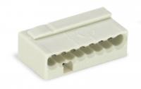243-308 Соединитель MICRO PUSH WIRE для распределительных коробок; для одножильных проводников; 2 0,8 мм; 8-проводн.; светло-серый корпус; светло-серая крышка; макс. рабочая темп. окр. среды 60 °C