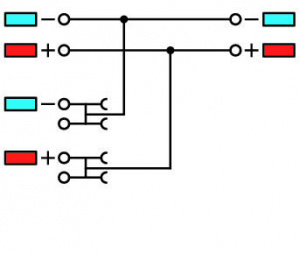 2000-5372 3-проводные клеммы питания датчика; для датчиков PNP-переключения (положительного); с цветн. отверст. для ввода проводников; 1 мм2; Push-in CAGE CLAMP