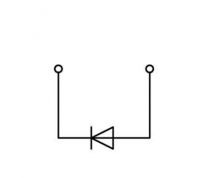 281-915/281-401 Компонентная клемма; 2-проводн.; с диодом 1N5408; анод справа; для DIN-рейки 35 x 15 и 35 x 7,5; 4 mm2; CAGE CLAMP
