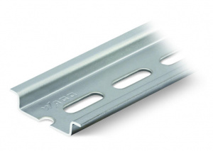 210-115 Стальная несущая рейка; 35 x 7,5 мм; толщиной 1 мм; длиной 2 м; перфорированная; в соответствии с EN 60715; Ширина отверстия 18 мм