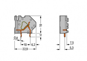 745-814 EINZELKLEMME RM 7,5MM BLAU