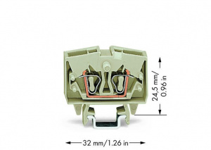 264-120 2-проводные миниатюрные проходные клеммы; 2,5 мм2; с возможностью тестирования; подходят для исполнений Ex e II; центральная маркировка; для рейки DIN-15; CAGE CLAMP