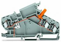 282-865 3-проводные проходные клеммы; 3; с защищенным от случайных прикосновений тестовым разъемом; напр., цепи трансформаторов тока; центральная маркировка; для DIN-рейки 35 x 15 и 35 x 7,5; CAGE CLAMP