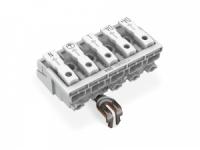 294-5235 Соединитель для светильников; нажимная кнопка, внешняя; с защелкивающимся заземляющим контактом; DA+ DA- L PE N; 5-пол.; Стор. свет.: для одножильных проводников; Инст. стор.: для всех типов проводников; макс. 2,5 мм2; Темп. окруж. среды: макс. 8