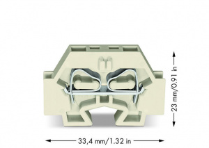 262-181 Компактные 2-проводные концевые клеммы; подходят для исполнений Ex e II; без кнопок; без проходной защелкивающейся ножки для крепления; для клеммных колодок с защелкивающимися монтажными ножками; 4 mm2; CAGE CLAMP