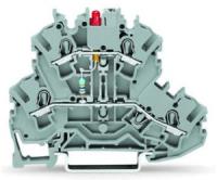 2002-2221/1000-434 Компонентная клемма; двухуровн.; красный светодиод; тока; для DIN-рейки 35 x 15 и 35 x 7,5; 2,5 мм2; Push-in CAGE CLAMP